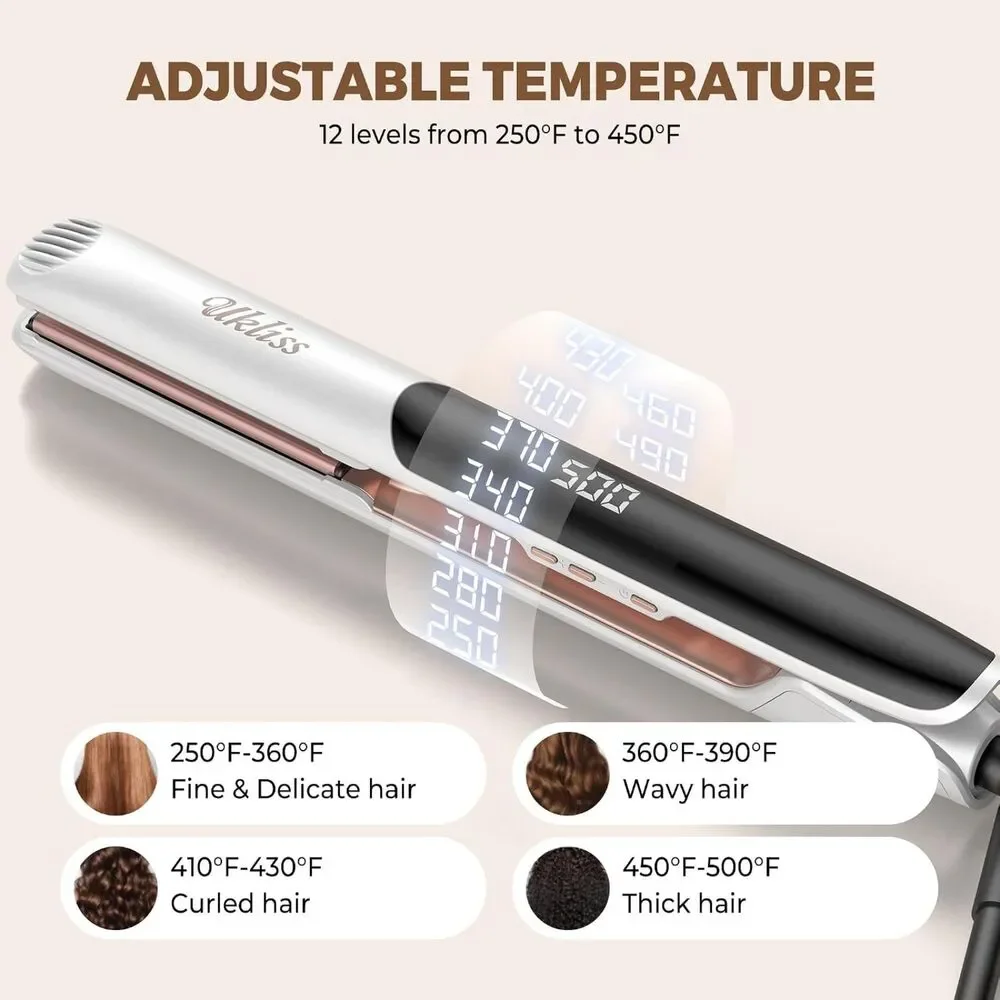 UKLISS 2-in-1 Flat Iron Hair Straightener & Curler, 1 Inch